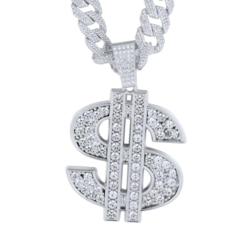 Chaîne cubaine diamantée de 15mm avec collier plaqué or 18k pour homme