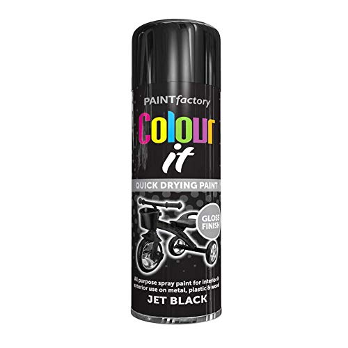Paint Spray Can 250ml Black Gloss General Purpose