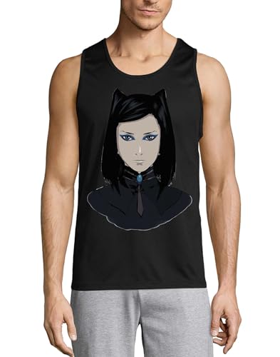 Camiseta de tirantes Anime 26 de algodón negro para verano y playa