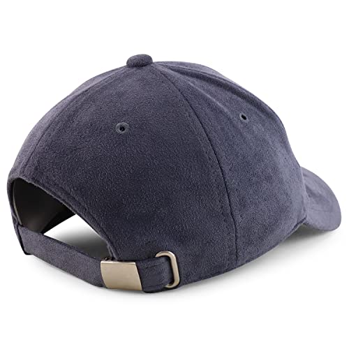 Image of Trendy Apparel Shop Plain Faux Suede Leather Adjustable Structured Baseball Cap