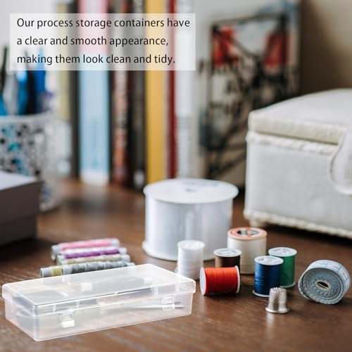 Image of 10 Pcak 6'' Plastic Storage Boxes, Small Storage Containers with Hinged Lids, Rectangle Clear Boxes for Beads, Jewelry, Game Pieces, Pens and Crafts Items(6.2'' x 2.5'' x 1.2'')