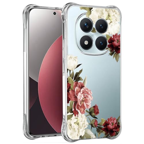 Coque Xiaomi Redmi Note 15 Pro 5G antichoc transparente fleurie pour femme