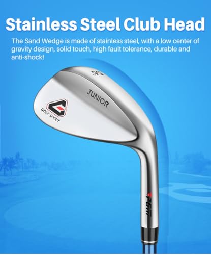 56 stopni Junior Sand Wedge Lekki wał węglowy Prawa ręka Wysoka trajektoria Praktyka Golf Club z koszukiem balowym dla początkujących Chłopcy Dziewczyny Niebieski Różowy