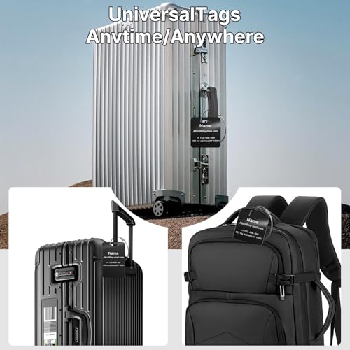 Personalized Stainless Steel Luggage Tags for Suitcases Custom Name ID Travel Tags for Luggage, Backpacks and Bags Accessories for Kids, Women and Men(3 - Aluminum Alloy - red)