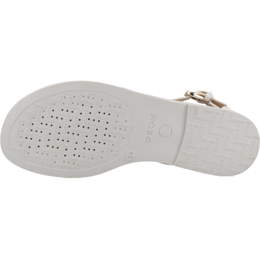 Geox J Sandal Karly Girl, White/Platinum, 34 EU, Biała platyna, 34 EU
