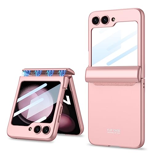 Coque Samsung Z Flip 5 5G rose avec protection charnière intégrée
