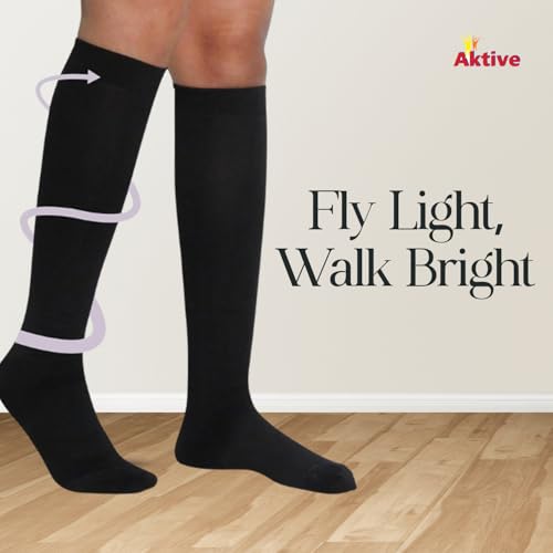 Image of Medical Grade Travel Flight Socks | Graduated Compression 18-21 mmHg at Ankle | Relieves Tired and Aching Legs, Pain and Swellings (Medium)