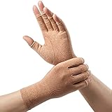 Arthritis Handschuhe, Kompressionshandschuhe für Rheumatoide & Osteoarthritis, Arthrose Handschuhe Fingerlose Handschuhe lindern Schmerzen bei Rheuma, RSI, Karpaltunnel, Gelenkschmerzen Braun M