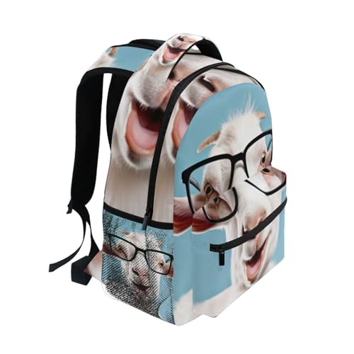YETTASBIN Cute Goat Backpack for Men Women, Waterproof High/Middle School Bookbag Lightweight Laptop Travel Daypack with Multiple Pockets for Teens Boys Girls2