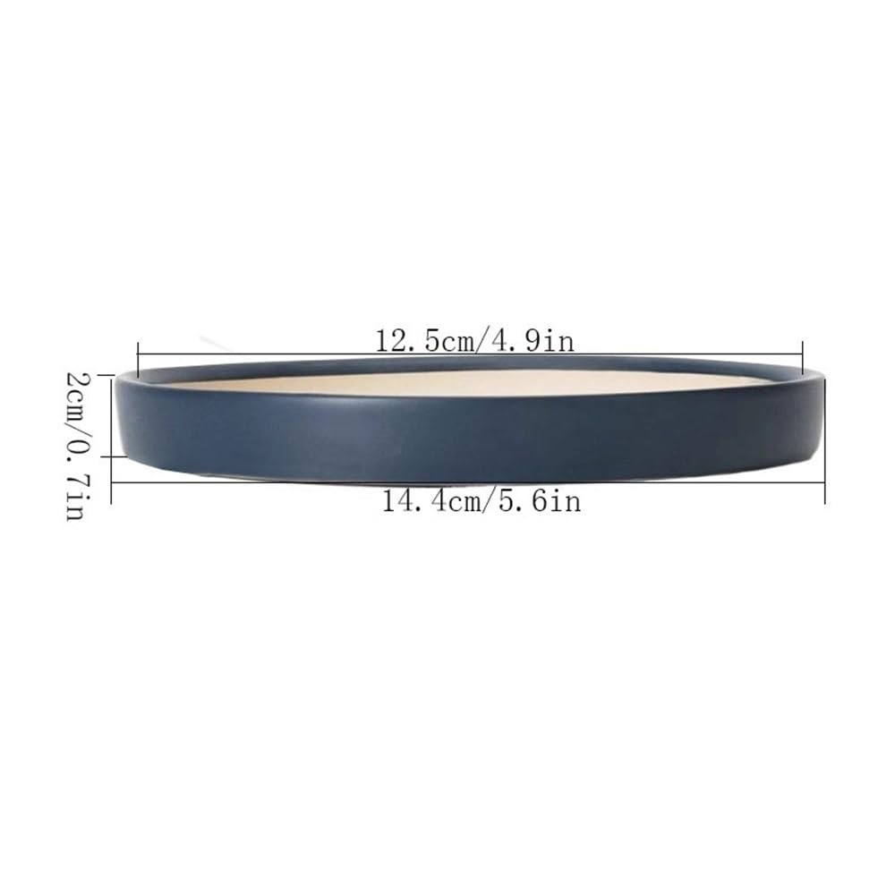 Portici Home - Sottovaso per piante, rotondo, in ceramica, per soggiorno, balcone, 12,4 cm, per interni (verde)