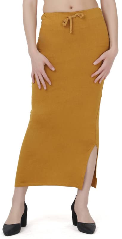 Image of Lycra Blend Cotton Saree Shapewear Petticoat for Women and Girls, Skirts Shapewear Dress for Saree
