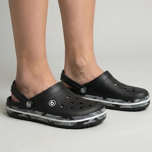 Image of KOBURG Lite Men's Super Stylish Clogs | Casual Walking Clogs | Sandals with Adjustable Back Strap for Men | Comfortable & Light Weight | Stylish & Anti-Skid | Waterproof | Gents /Boys KF-414