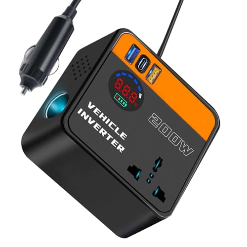 Convertidor de automóvil DC AC, inversor de conducción automotriz | Convertidor de enchufe inteligente para vehículos,Adaptador de cargador de coche para teléfono móvil, convertidor de viaje su