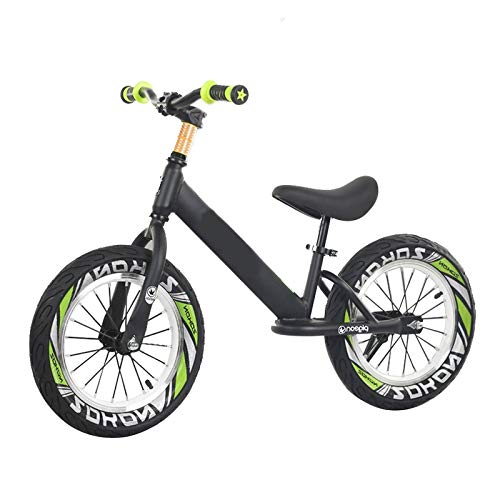 Laufräder Lauflernrad Großes Kind Jungs Laufrad, 16 Zoll Rad, Schwarz Keine Pedale Leicht Aluminium Fahrrad, für 8-12 Jährige, Verstellbarer Sitz Und Griff Cover