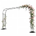 RUCOIN 25MM Thickened Steel Pipe Garden Arch Trellis – 157"(L) x 105"(H) Extra Heavy Duty Arbor, PE-Coated Rust-Proof Trellis for Climbing Plants Outdoor, Support for Roses, Ivy, Grapevine, Beans