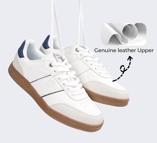LUCKY STEP Men's Fashion Sneakers Casual Shoes Retro Suede Genuine Leather Skate Tennis Walking Shoes for Male 5