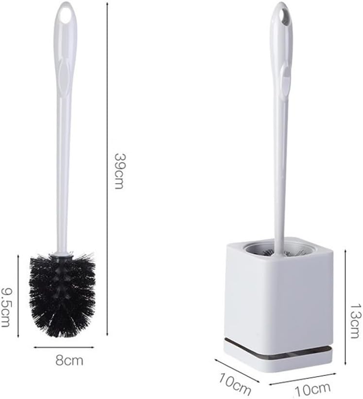 Toilet Brush Toilet Brush Household Bathroom Free Punch Wall Hanging Long Handle Cleaning Toilet Brush and Holder(White)