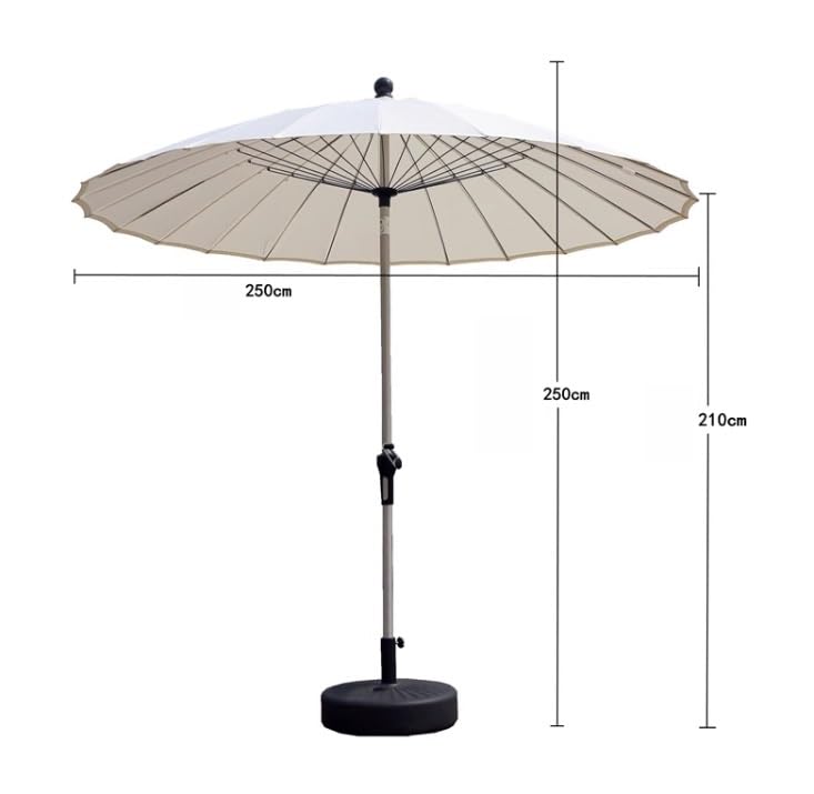 Sombrilla de mesa exterior de 2,5 metros con sistema basculante integrado 5