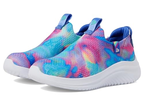 Skechers Girls Ultra Flex 3.0 Sneaker, Blue/Multi, 2 Little Kid