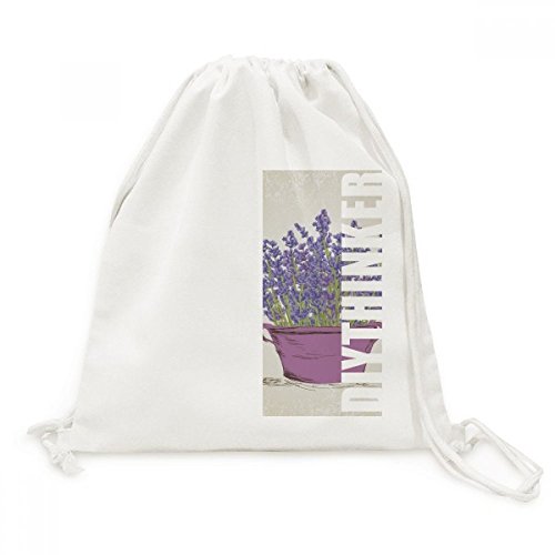Violet Lavande sac à dos toile cordon pour protéger vos affaires de voyage