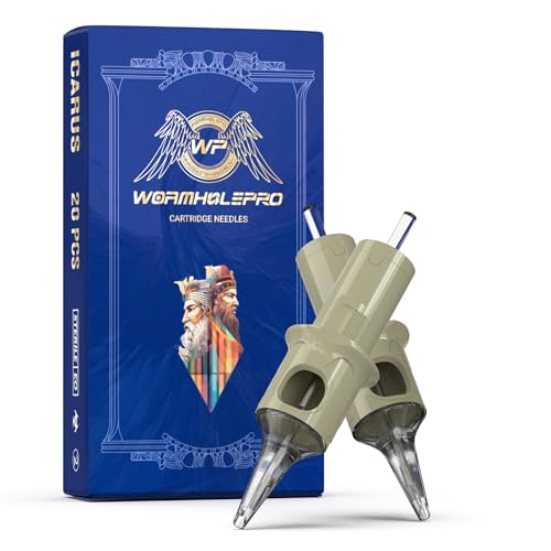 Wormhole Pro Tattoo Cartridge Needles 20pcs Disposable Tattoo Needles 3RL Round Liner with Membrane Cartridges Tattoo Supplies for Tattoo Gun Permanent Makeup(1203RLLT)