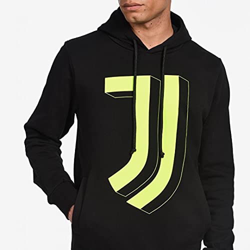 JUVENTUS Tuta Hoodie con Logo 3D Giallo Fluo