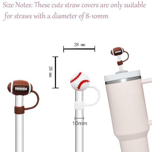 Image of 4Pc Straw Cover for Stanley Cup, Silicone Straw Topper for Stanley Cup 30&40oz with Tumblers, 10mm 0.4in Lid Accessories (Reusable)