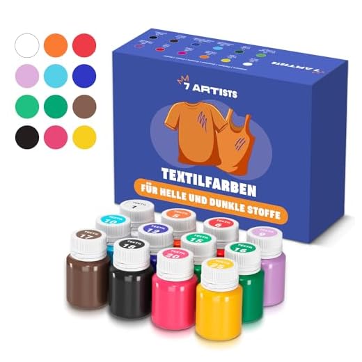 7 Artists Pintura Permanente y Lavable Para Tela y Ropa 12x20ml