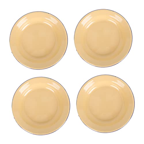 ABOOFAN 4Pcs Enamel Fruit Plates Dessert Plates for Home Entertaining Vintage Design for Serving Snacks Fruits Nuts and Desserts