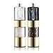 Peppermate Salt and Pepper Grinder Set - Easily Refillable Stainless Steel Pepper Mill Grinder with Real Marble Finish Top, Ceramic Blades, Adjustable Coarseness (Dark and White Set)