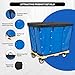 biosplot 8 Bushel Commercial Laundry Cart with Wheels, 283L Blue Vinyl Basket Bulk Truck, Heavy Duty Rolling Laundry Basket Organizer, Industrial Hamper, 34