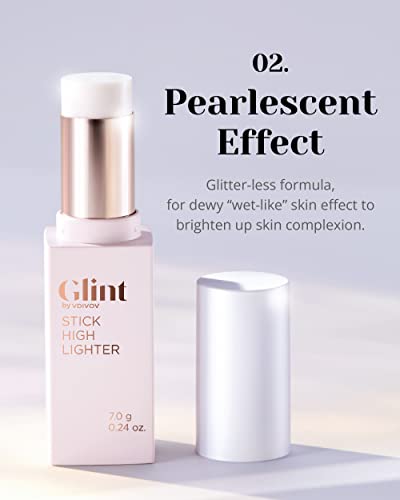 Glint Milky Moon Natural Glow Highlighter Stick - Radiance Enhancing Makeup - Highlighter Stick Add Glimmer To Your Makeup - Shiny Illuminator, Rich Pigment - Creamy Shiner Pigment By Lg Beauty #TOP2
