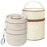 GTGR Bento Box Adult Lunch Box, Keep Warm Thermal Lunch Container For Food, 18/8 Stainless Steel Por