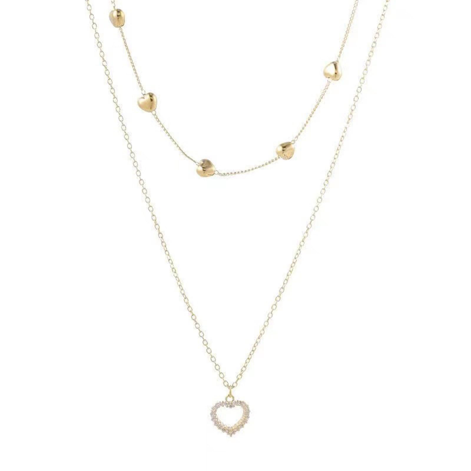 Collier double couche cœur en or, le pendentif de mariage idéal à offrir