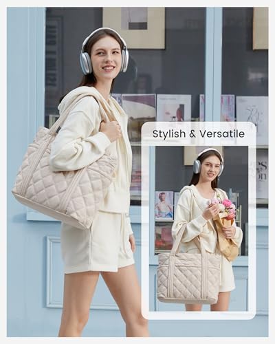 LOVEVOOK Puffer Tote Bag para mujer con portavasos miniatura 2