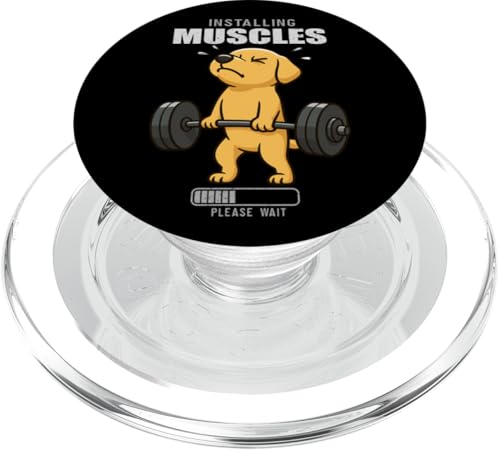Labrador Deadlift Palestra Ratto Installazione Muscolare Sollevamento Mamma Papà PopSockets PopGrip per MagSafe
