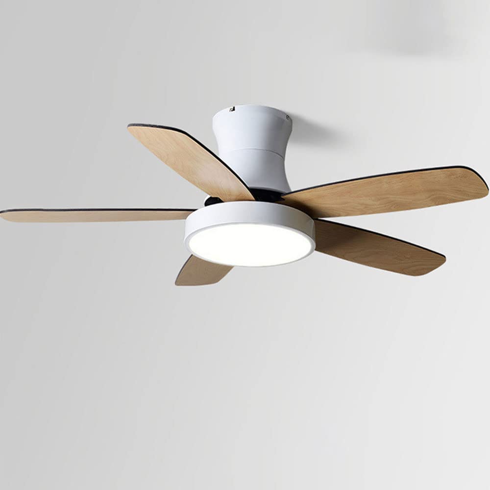 Plafonnier ventilateur LED dimmable style nordique avec télécommande et minuterie