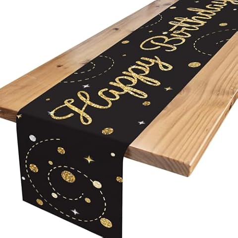 Happy Birthday Table Runner Decorations Cover