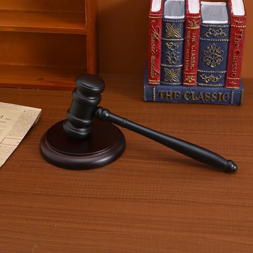 Mazo de madera con bloque de sonido accesorio para jueces abogados y salas 5