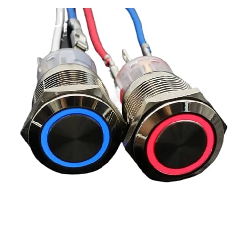 Bouton poussoir en acier inoxydable 19mm étanche avec éclairage LED pour moteur et PC