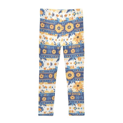 KLL Sunflowers Honey Bees Gnomes Girls Athletic Leggings Soft Full Length Yoga Pants Running2