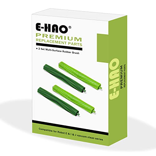 E-HAO Juego de 2 cepillos giratorios de Goma de Repuesto compatibles con iRobot Roomba Series e/i/j. Piezas de Accesorios de vacío para Modelos i1+/i2+/i3+/i5+/i6+/i7+/i8+/j5+/j6+/j7+/j8+/j9+/e5/e6