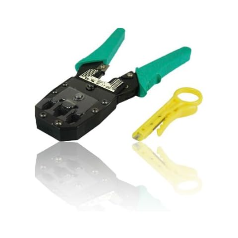 RJ45 & RJ11 Crimping Tool, Crimps 8P8C, 6P6C & 4P4C Plugs inc Insertion Tool Cover