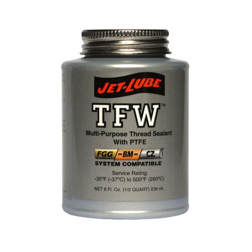 Jet-Lube TFW Multipurpose Thread Sealant with PTFE, 1/4 pt Brush Top Can