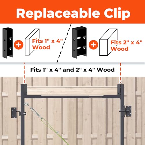 Heavy Duty Fence Gate Kit 36\"-72\" Adjustable DIY Wood Gate Building Kit, Fits 1\"x4\" & 2\"x4\" Wood for 4-5 ft Gates