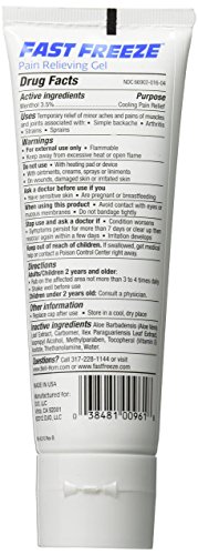 Fast Freeze All-Natural Cooling Pain Relief Therapy: Gel Tube, 4 fl oz