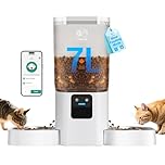 Frienhund Automatic Cat Feeders 2 Cat with Slow Feed: Dual Automatic Dog Feeder with 5G WiFi, Timed Double Cat Food Dispenser with Alexa for Pets, Detachable for Easy Clean - 7L