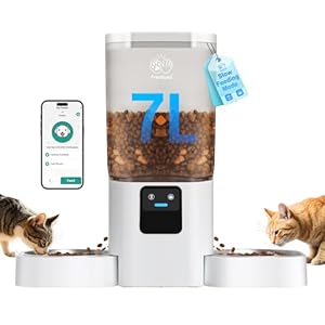 Automatic Cat Feeder with Slow Feed for 2 Cats: 5G WiFi Automatic Dog Feeder with 7L Large Food Storage, Cat Food Dispenser with Alexa for Multiple Pets, Detachable for Easy Cleaning -29 Cup