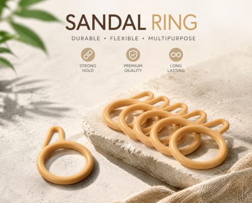 Image of Plastic Curtain Rings, Sandal Colour, Pack of 30