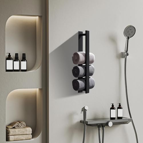 Porte serviette mural noir pour optimiser les petits espaces - 8